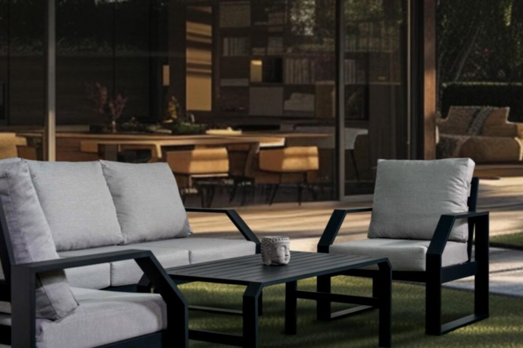aluminium sun lounger, garden sun lounger, reclining sun lounger, outdoor aluminium furniture