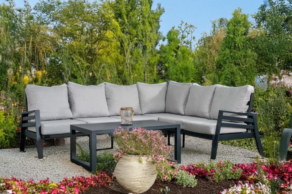 aluminium sun lounger, garden sun lounger, reclining sun lounger, outdoor aluminium furniture