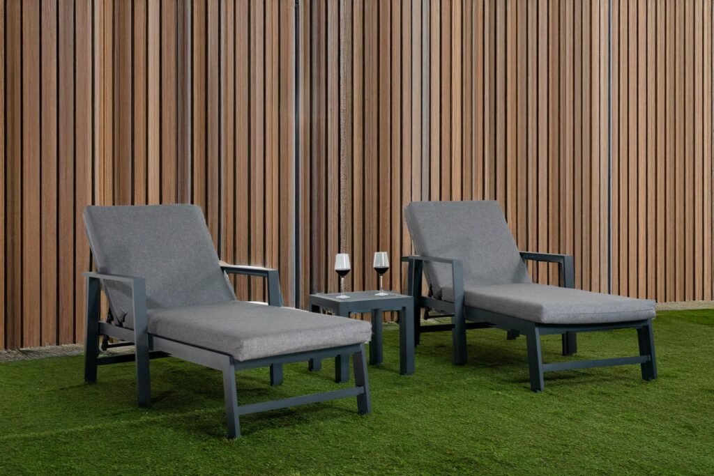 aluminium sun lounger, garden sun lounger, reclining sun lounger, outdoor aluminium furniture