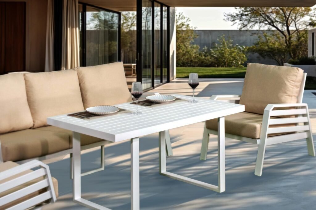 aluminium sun lounger, garden sun lounger, reclining sun lounger, outdoor aluminium furniture